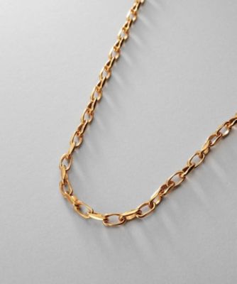 シルバー デザインチェーン ニュアンスケーブルネックレス（38cm