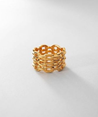 ＜COCOHNIK ONKITSCH (Women)＞シルバー　トリプルＰＣチェーンモチーフリング　ＧＰ（２００２４６５２９６）