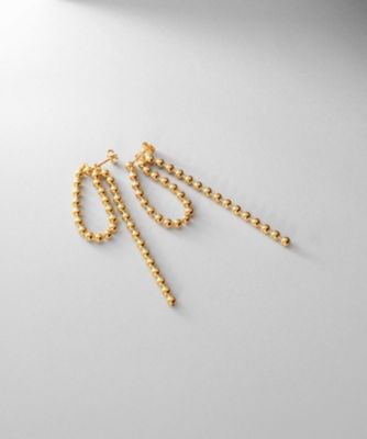 ＜COCOHNIK ONKITSCH (Women)＞シルバー　チェーンピアス　ボールループ　ＧＰ（２００２４６５３０１）