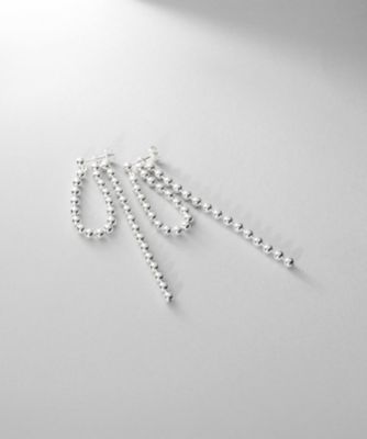 ＜COCOHNIK ONKITSCH (Women)＞シルバー　チェーンピアス　ボールループ（２００２４６５３０２）