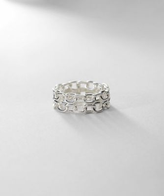＜COCOHNIK ONKITSCH (Women)＞シルバー　ビスマルクチェーンモチーフリング（２００２４６５３０４）