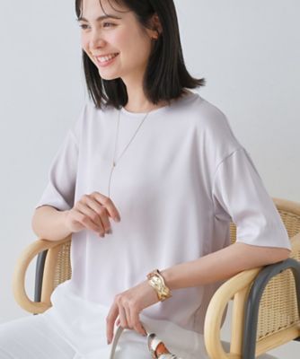 【洗える】裾シアー半袖トップス（２００２４６５３５４）