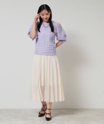 tシャツ 「今すぐ活躍！／パフスリーブ」ジャカードプルオーバー レディース 今すぐ活躍！／パフスリーブ】ジャカードプルオーバー