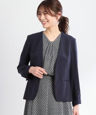 洗える／セットアップ可】ノーカラージャケット