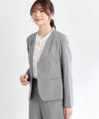 洗える／セットアップ可】ノーカラージャケット（2002465767