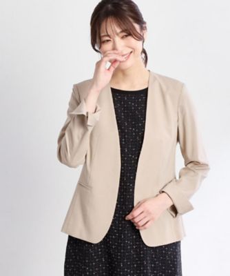 洗える／セットアップ可】ノーカラージャケット