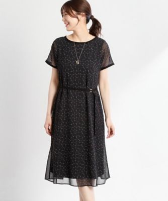 ＜Reflect (Women)＞【ＷＥＢ先行カラーあり／マシンウォッシュ可／ナローベルト付き】オフボディツイードチェックワンピース（２００２４６５７７５）