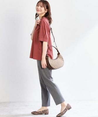 Reflect / リフレクト 【すっきり見え！長め丈／接触冷感／マシンウォッシュ可】スキッパーネックジャージトップス Reflect｜【すっきり見え!長め丈/接触冷感/マシンウォッシュ可