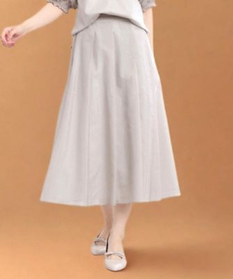 【SALE】Reflect (Women)/リフレクト【マシンウォッシュ可/セットアップ可】シアーボックスタックプリーツスカート(2002465830) ベージュ051 ひざ丈スカート【三越伊勢丹/公式】