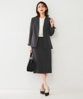 通勤スーツ】ライトウェイト カラーレスジャケット