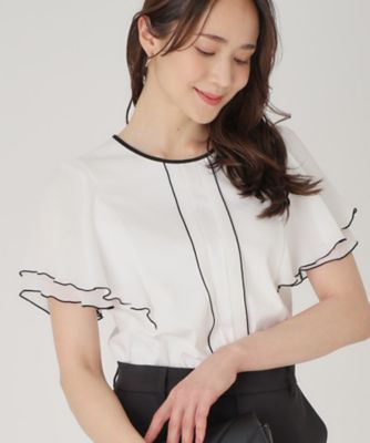 ヤ*ー様 美品ラッセルノ　異素材　プルオーバー 4 イベントセール】 大きいサイズ レディース 異素材切替えアシメ