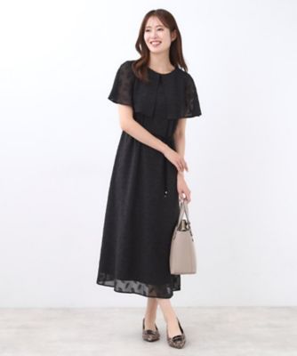 撥水／二の腕カバー／付属リボン付き】ケープデザインノースリーブ