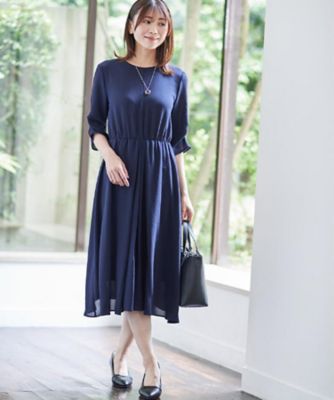 吸水速乾／防しわ】シルキープリーツワンピース（2002465999