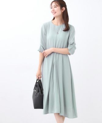 吸水速乾／防しわ】シルキープリーツワンピース（2002465999