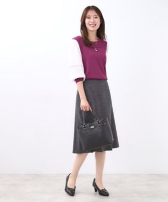 美品❣️ハートクローゼット❣️レディース❣️紺ブレ❣️金ボタン❣️ WEB先行カラーあり／手洗い可】ジョーゼットスリーブ×ニット
