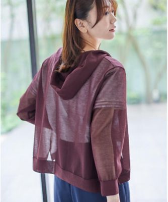 美品♡近年♡フォクシー リネン フード カーディガン 羽織 ロゴプレート 美品♡近年♡フォクシー リネン フード カーディガン 羽織 ロゴ