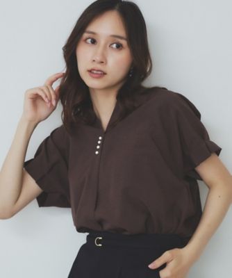 《７色展開／ＸＳ－ＬＬサイズ》タックスリーブスキッパーブラウス【洗濯機洗い可／吸水速乾／抗ピル／防シワ／イージーアイロン】（２００２４６６４