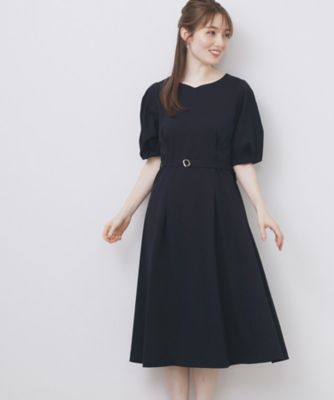 ハートネックパフワンピース【洗濯機洗い可／UVケア／接触冷感
