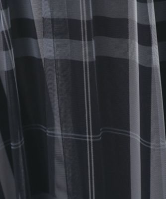 チュールラメチェックフレアスカート【洗濯機洗い可／防シワ