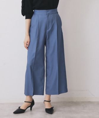 ベルト付きストレッチワイドパンツ【洗濯機洗い可