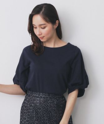 【SALE】index (Women)/インデックス パフスリーブツイストタックトップス【洗濯機可/接触冷感/UVケア】(2002466652) アオ094 【三越伊勢丹/公式】