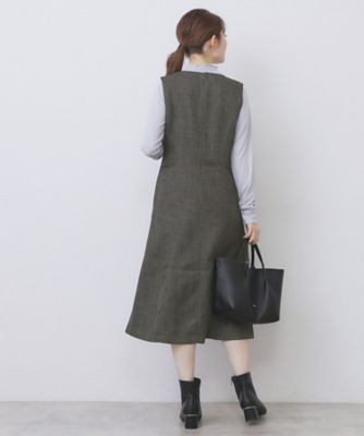ヴィンテージツイードジャンスカ【洗濯機OK／防シワ