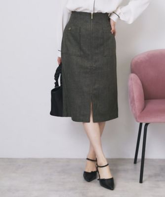 ＜index (Women)＞ツイード調フロントジップタイトスカート【洗濯機ＯＫ／防シワ】（２００２４６６６５４）