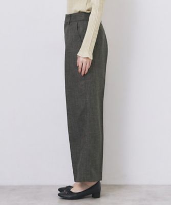 ツィード調ワイドストレートパンツ【洗濯機OK／防シワ