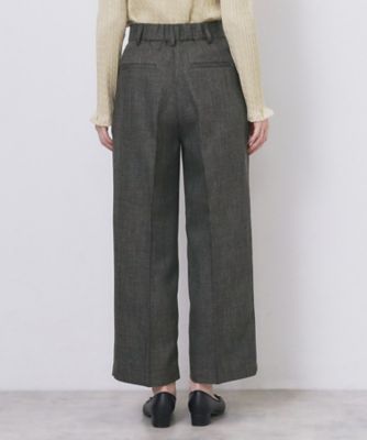 ツィード調ワイドストレートパンツ【洗濯機OK／防シワ