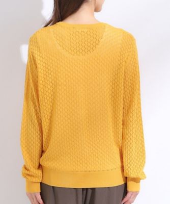 S－LL】透かし編みが大人上品 マルチボタンニット