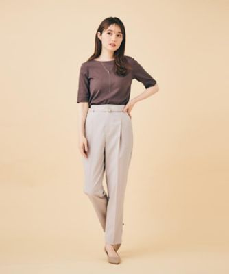ベルト付きストレッチテーパードパンツ／セットアップ可【洗濯機洗い可／吸水速乾／接触冷感】（２００２４７３９９０）