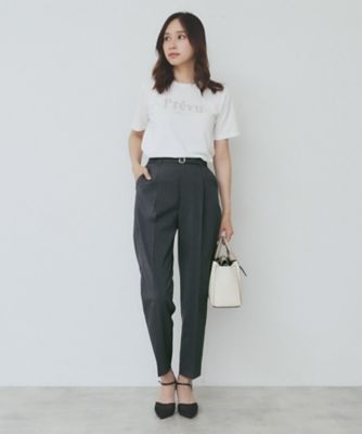 ベルト付きストレッチテーパードパンツ／セットアップ可【洗濯機洗い可／吸水速乾／接触冷感】（２００２４７３９９０）