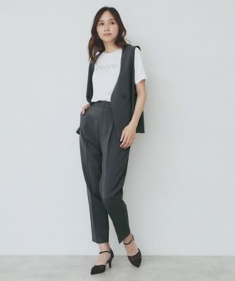ベルト付きストレッチテーパードパンツ／セットアップ可【洗濯機洗い可／吸水速乾／接触冷感】（２００２４７３９９０）
