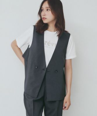＜index (Women)＞バックフリルデザインジレ／セットアップ可【洗濯機洗い可／接触冷感／吸水速乾／ストレッチ】（２００２４７３９９１）