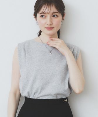 ＜index (Women)＞タックノースリーブニット【洗濯機洗い可／ＵＶケア／抗ピル】（２００２４７３９９３）
