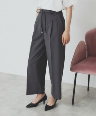 ストレッチ2タックワイドパンツ【洗濯機洗い可／接触冷感／吸水