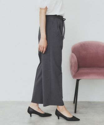 ストレッチ2タックワイドパンツ【洗濯機洗い可／接触冷感／吸水