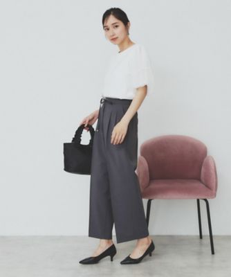 sale品　flaunt　 レディースウエア&パンツ ストレッチ2タックワイドパンツ【洗濯機洗い可／接触冷感／吸水