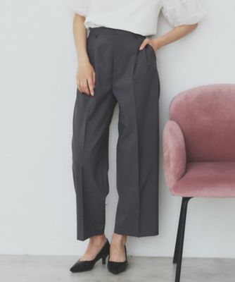 ストレッチ2タックワイドパンツ【洗濯機洗い可／接触冷感／吸水