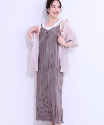 S－LL】大人の楽ちんスタイルに プリーツキャミワンピース
