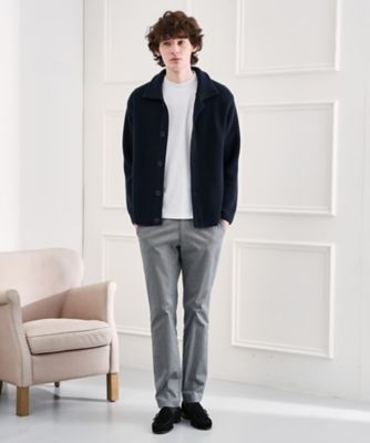 タスマニアウール混畦編みカーディガン（2002485057