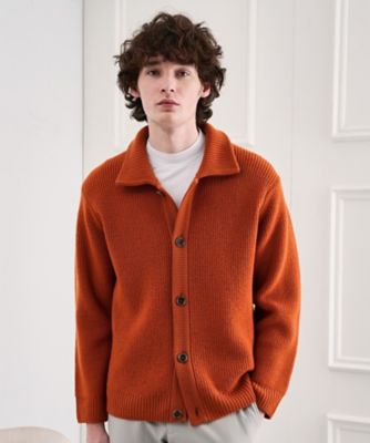 タスマニアウール混畦編みカーディガン（2002485057