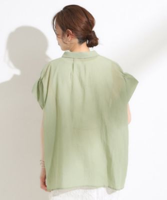【Ｓ－ＬＬ】さらシャリコットン　上品なシアー感のフロントボタンシャツ（２００２４８９３８１）