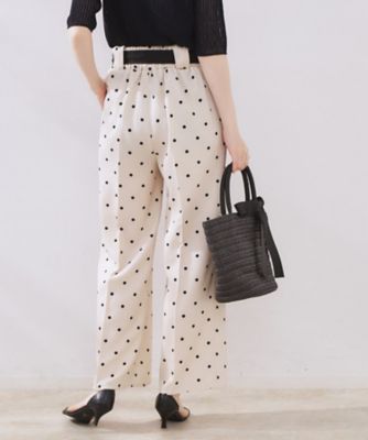 〈GW中発送可能〉 Heveリボンドットパンツ アイボリー 38サイズ 楽天市場】【期間限定：4,510円→2,980円！】 美脚見え サイド