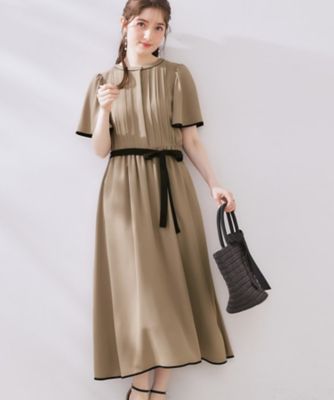 COUTURE BROOCH (Women)/クチュールブローチ 【配色・きれいめ・通勤】タックプリーツ配色ワンピース（２００２４８９４６７）