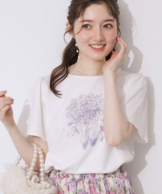 tシャツ プリントTシャツ（バレエシューズ柄） レディース pt001-13doi.jpg