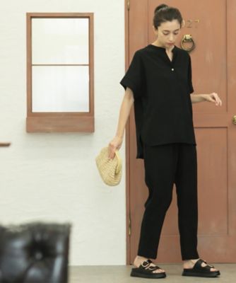 《丈が選べる／ＳＳ－ＬＬサイズ》美脚ストレッチイージーテーパードパンツ／セットアップ対応【防シワ／洗濯機洗い可／抗ピル】（２００２４８９４９