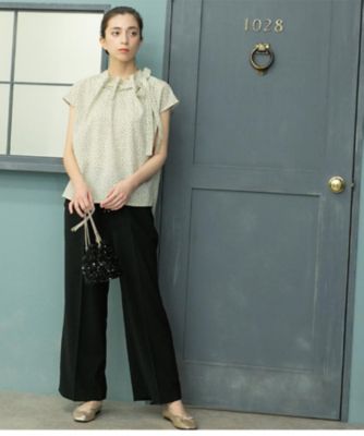 《丈が選べる／ＳＳ－ＬＬサイズ》美脚ストレッチイージーワイドパンツ／セットアップ対応【防シワ／洗濯機洗い可／抗ピル】（２００２４８９５１６）