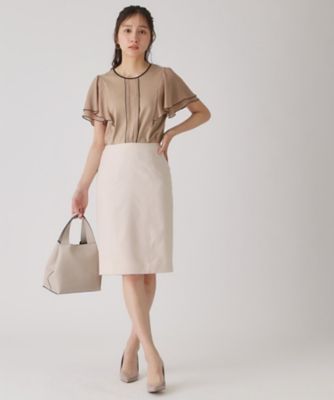 （美品）麻調タイトスカート index｜《丈が選べる》麻調ラップタイトスカート【洗濯機洗い可