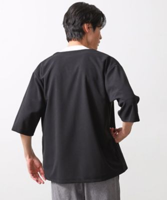 アンサンブル　リバーシブル　カーディガン　半袖セーター 梨地アンサンブルカーディガン 五分袖カーディガン＋半袖T